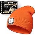 LED Beanie Hat with Light, Rechargeable Headlamp Hat, Stocking Stuffers Birthday Gifts for Men Adults Teens Women Him Her.