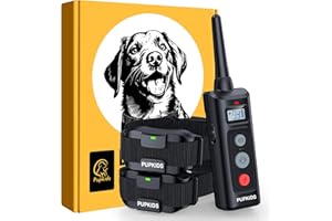 PUPKIDS Dog Shock Collar with Remote 2 Pack - 4000ft 108 Levels Dog Training Collar, E-Collar with 3 Training Modes for Large Medium Small Dogs Rechargeable Waterproof Electric Collars(10-120lbs)