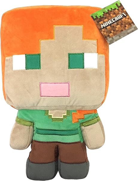 Amazon Com Mojang Minecraft Plush Stuffed Alex Pillow Buddy Kids Super Soft Polyester Microfiber 16 Inch Official Product Home Kitchen