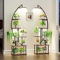 Plant Stand Indoor with Grow Lights: Large Plant Shelf for Multiple Plants, 2 Pack Plant Racks 7 Tiered, Lighted Corner Flowe