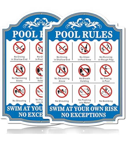 Amazon.com: SuperSigns Splash Zone 6x12 Metal Sign for Pool Diving