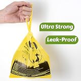 YORJA Tie Handles Dog Poo Bags 440 Thick Leak-Proof 18x38cm Biodegradable view 3