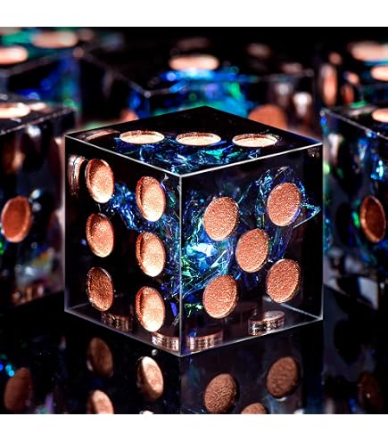 Set de Dés Métal en Forme de Balle/Bullet Dice Set - Six Dés JdR D6 en