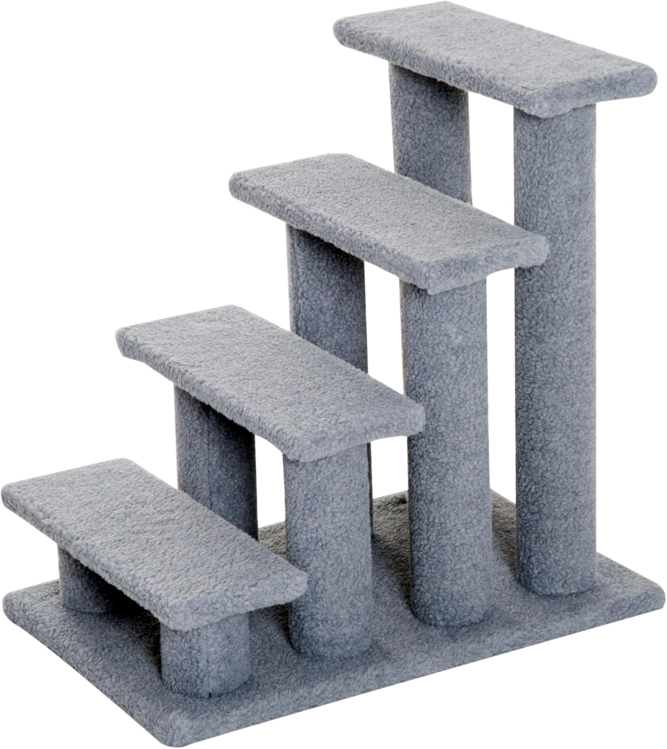 PawHut 25" 4-Step Multi-Level Carpeted Cat Scratching Post Pet Stairs - Grey : Pet Supplies