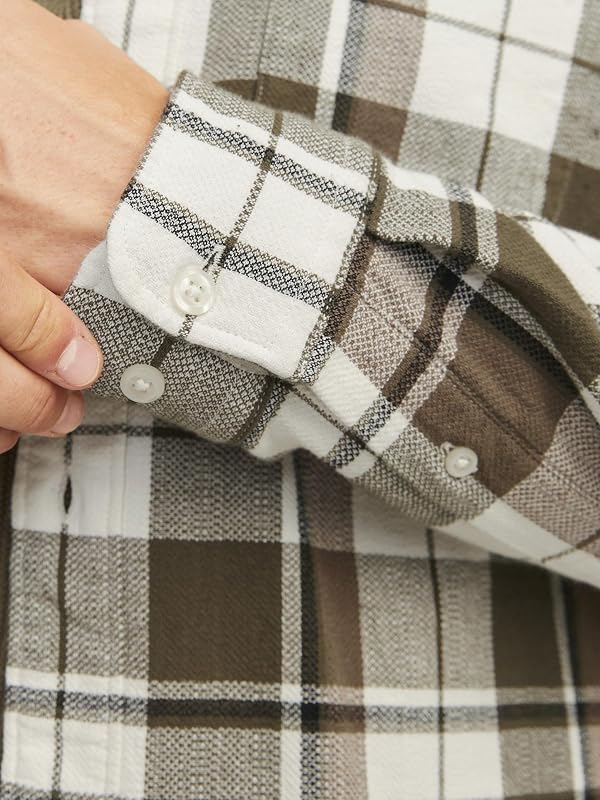 JACK&JONES JPRBLUBROOK Camisa de Estrutura de Quadros L/S SN, Olive Night, S de Homens