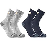 Carhartt Men's SC9972M Midweight Logo Crew Sock 2-Pack