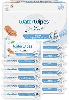 Sensitive+ Newborn & Baby Wipes, 99,9% Wasser, 12 Pack