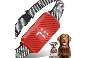 KJKZO Dog Bark Collar for Large Medium Small Dogs, Rechargeable No-Bark Collar, Smart Barking Collar, Effective Bark Collar with 7-Level Sensitivity, 3 Beep & Vibration Modes, Waterproof, Red