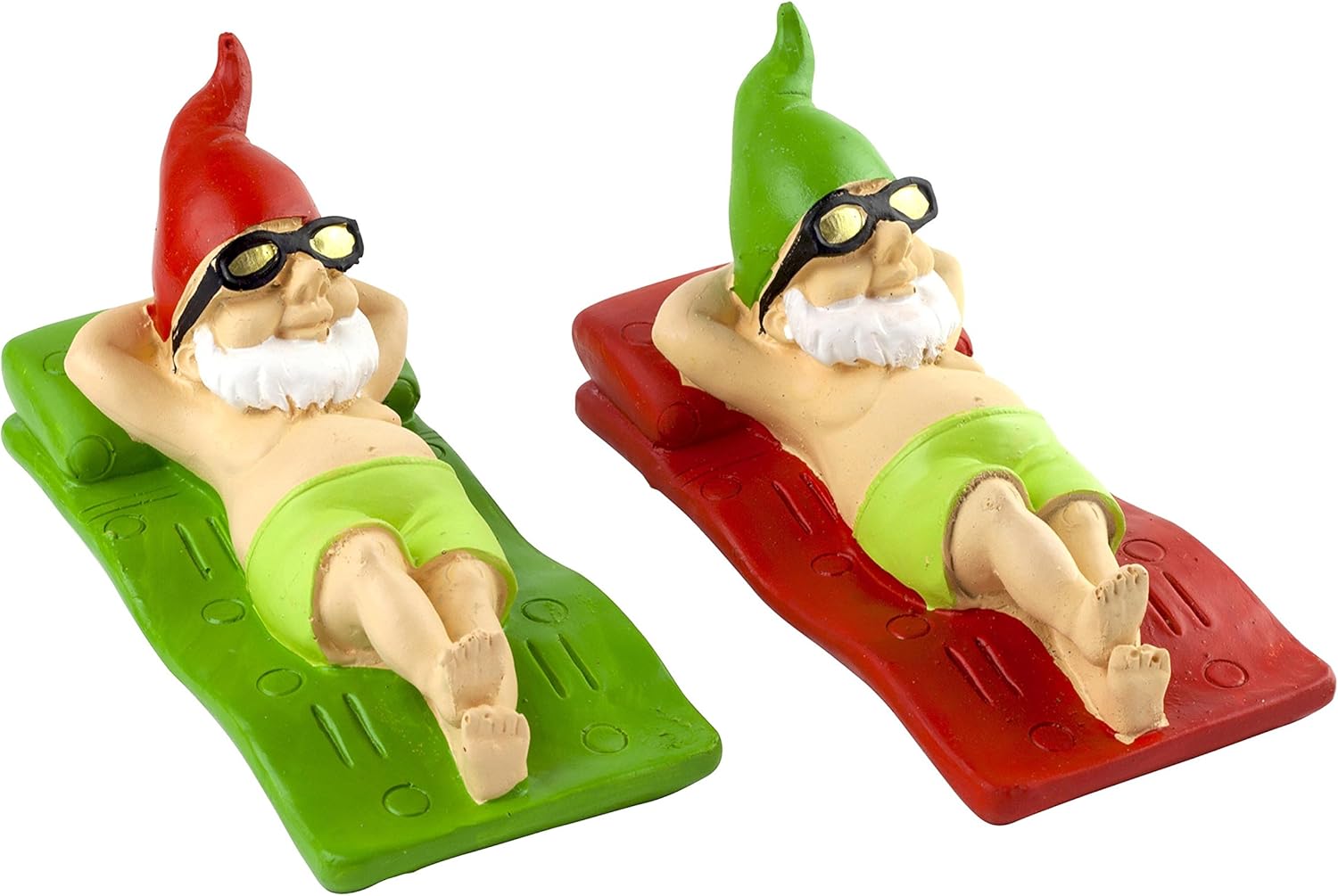 Floating Garden Gnome on a Lilo Pond Ornament (Set of 2) Amazon.co.uk