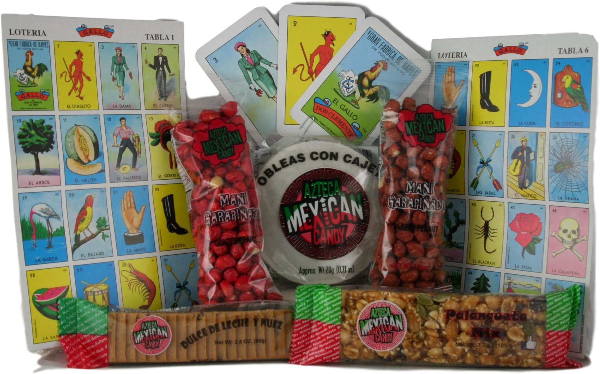 El Gallo Loteria Game and Azteca Mexican Candy Set