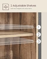 VASAGLE Sideboard Storage Cabinet with Sliding Barn Door Toasted Oak Black view 5