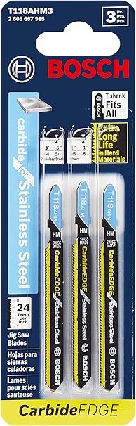 Bosch T118ahm3 3 Inch 24 Tc Bosch Shank Jigsaw Blade 10tpi Pack Of 3 Amazon De Baumarkt