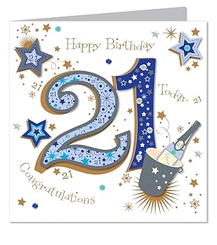 Large Luxury Handmade 21st Birthday Card Male Amazon Co Uk