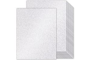 Double-Sided Silver Glitter Cardstock 8.5x11 24 Sheets, Goefun 80lb No-Shed Shimmer Glitter Paper for Scrapbook, Birthday, We