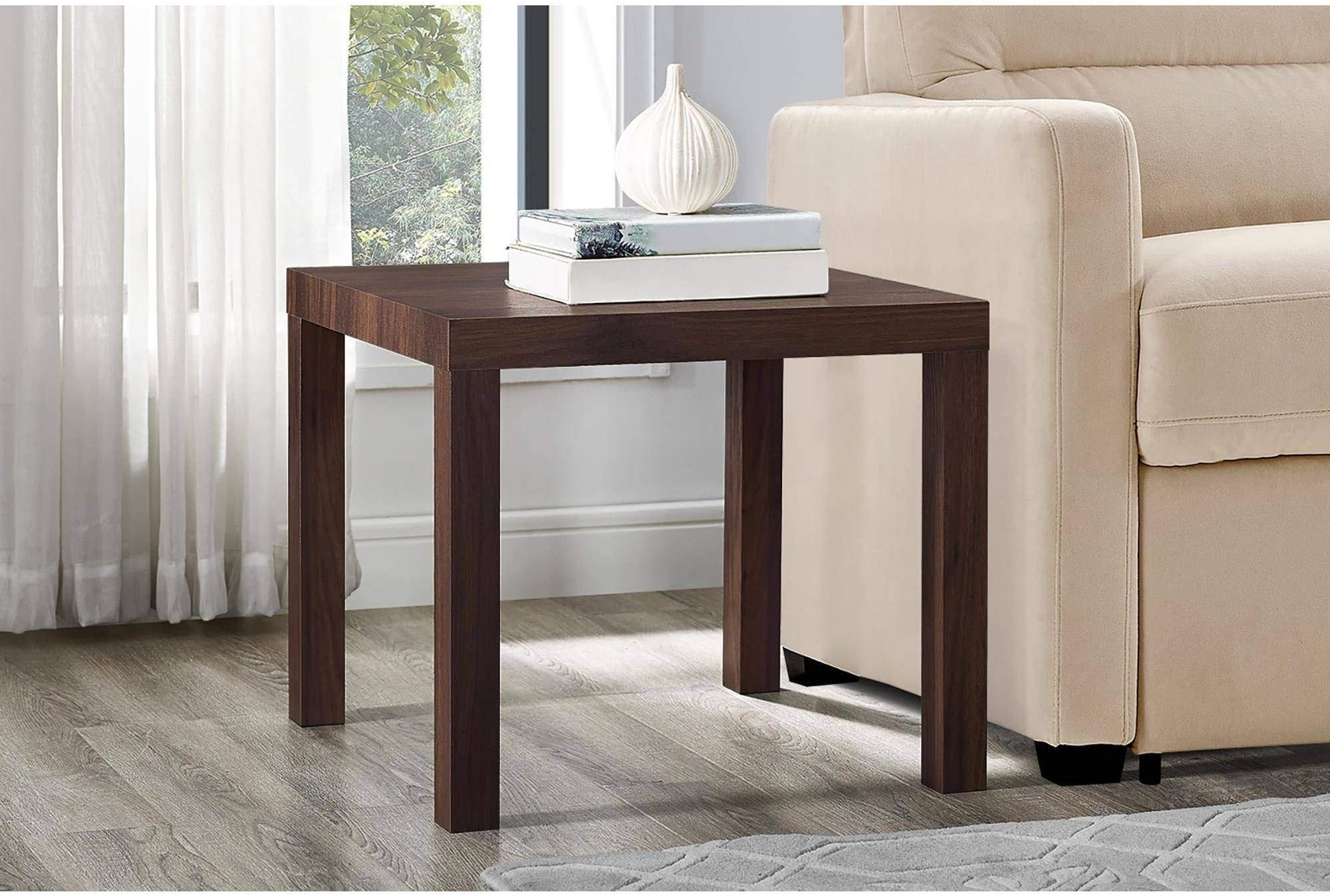 Mainstays Parsons Square End Table, Canyon Walnut