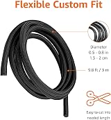 Amazon Basics Cable Tidy Tube 3m Black Organiser Cord Management 12-20mm view 3