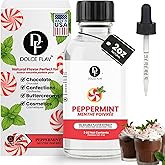 Dolce Flav Natural Peppermint Extract &ndash; 2 Ounce Oil-Soluble Kosher, Sugar-Free, Concentrated Pure Mint Flavor for Hard Candy, Chocolates &amp; Baking, Includes Measured Dropper