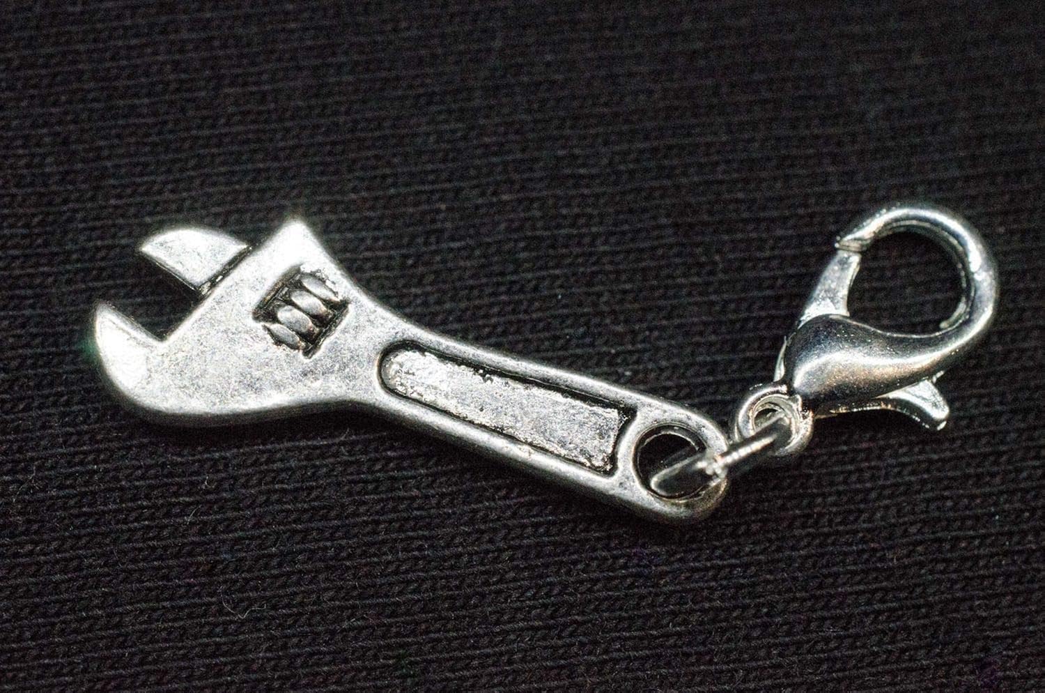 Miniblings Wrench Spanner Charm Pendant Tool ADJustable Tools Workshop, Silver, 24mm - Image 3