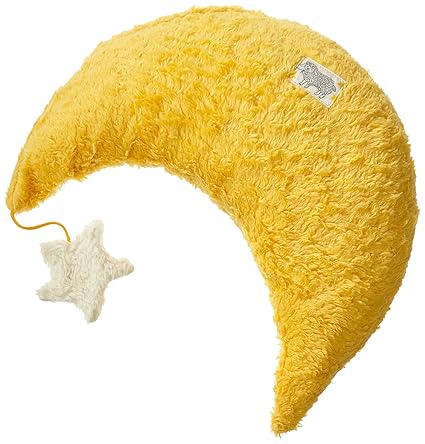 Pat & Patty M-512/G/D Kuschelkissen Mond, 40 x 15 cm, Dinkelspelz, gelb