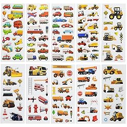 24 Sheets(400+) Car 3D Puffy Stickers for Toddlers