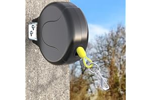 30ft Wall Mount Retractable Dog Tie Out Cable for Small to Large Dogs Between 20-100 lbs, Wall Mounted Dog Lead Great for Yar