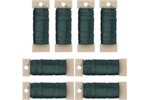 LOVEBB 8 Pack 264 Yards 22 Gauge Green Floral Paddle Wire for Wreaths, Garland and Floral Arrangements DIY Crafts