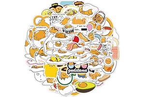 CHVISO 60PCS Japanese Lazy Egg Stickers Kawaii Stickers Vinyl Waterproof Stickers for Kids Teens Adults Laptop Water Bottles Skateboard Guitar Waterproof Vinyl (Gudetama)
