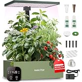 SUNCOZE Smart Hydroponics Growing System, 20 Pods, 25 in Adjustable Height | Indoor Herb Garden with Dimmable LED Grow Light, 10L Water Tank, Timer &amp; Clock, Plants Germination Kit with Quiet Pump, Green