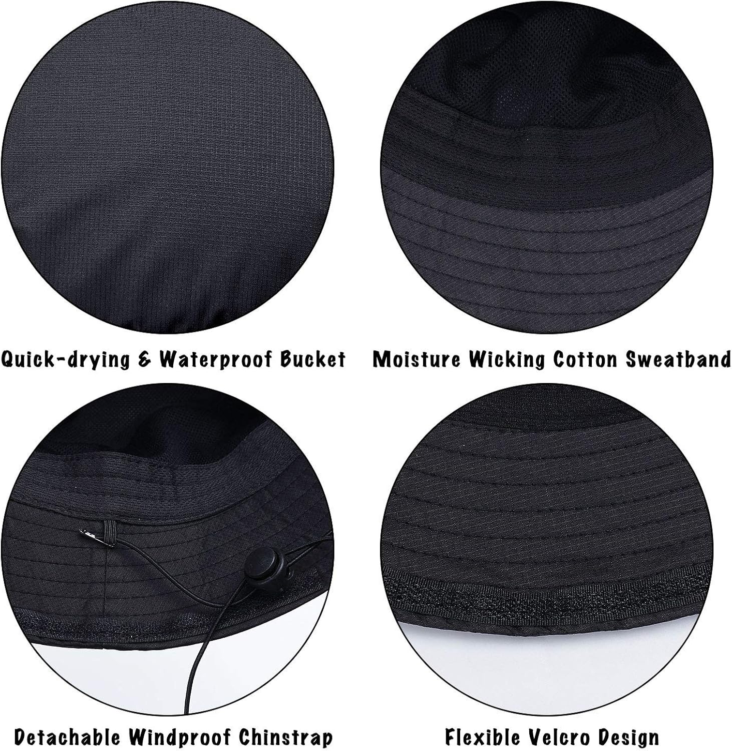 DOCILA Waterproof Face Cover Bucket Rain Hat for Men Outdoor Quick Dry Windproof Fisherman Sun Caps (Face Cover-Black) at  Men’s Clothing store