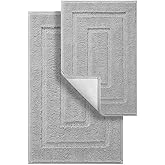 GRANNY SAYS Bathroom Rugs Sets 2 Piece,Soft Bath Mats for Bathroom, Bath Rugs Non Slip Washable, Absorbent Bath Rug for Tub, Shower and Toilet (Gray, 20" x 32" + 16" x 24")