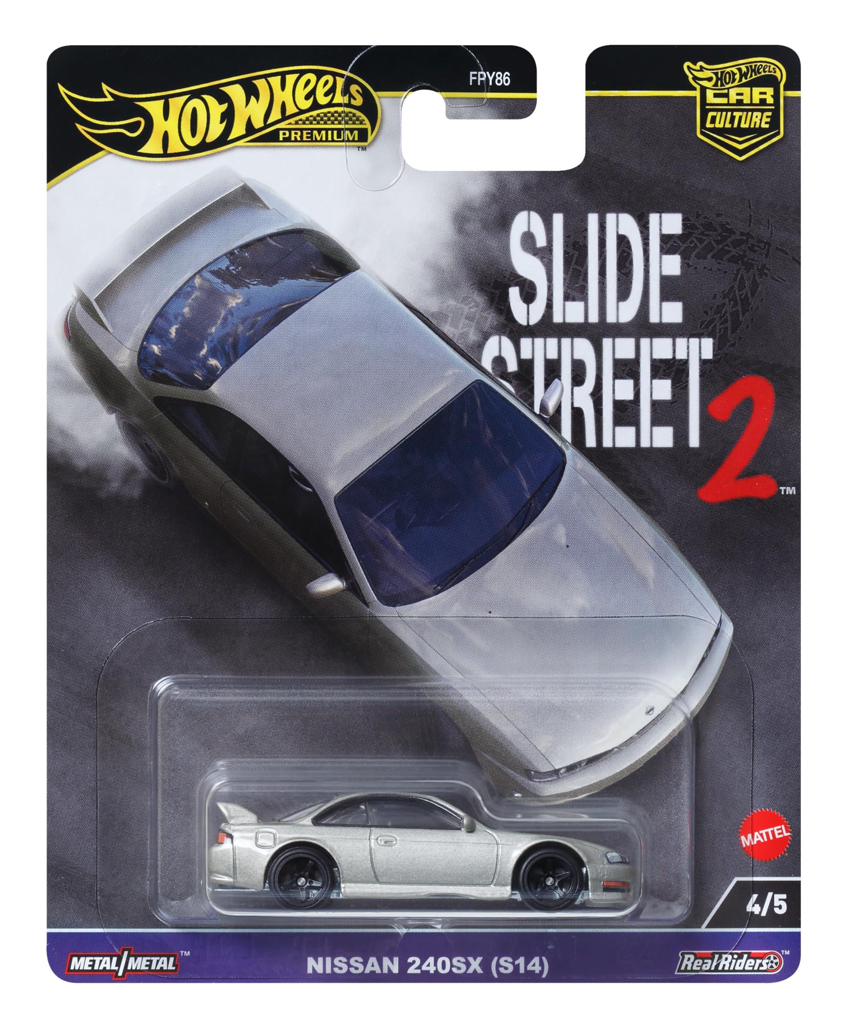 Hot Wheels Premium Nissan Silvia S14, Car Culture Circuit Legends Vehicles for Kids 3 Years Old & Up and Adult fans and Collectors, Premium Collection of Car Culture 1:64 Scale Vehicles, HKC83