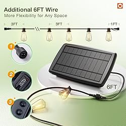 addlon 78(72+6) FT Solar String Lights