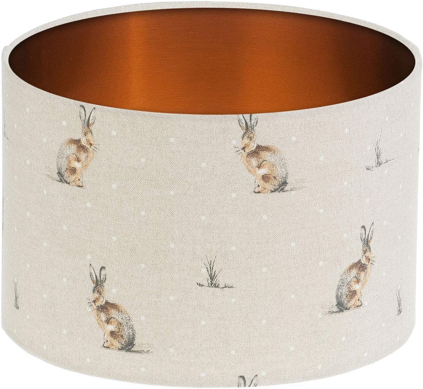 Hartley Hare Rabbit Drum Lampshade Brushed Copper Inner