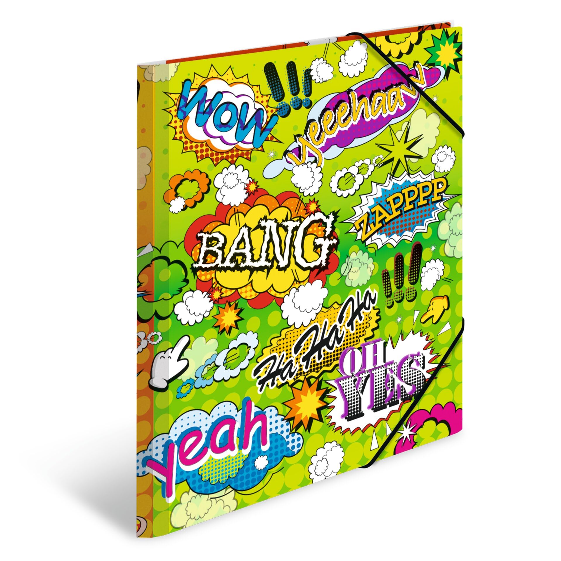 HERMA Elastic Folder Artline with Comics Motif, A4, Sturdy Plastic, with Inner Print, 1 Span Folder