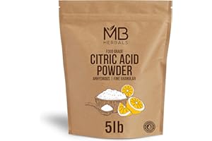 MB Herbals Anhydrous Citric Acid Powder 5 lb | 100% Pure Food Grade Fine Granulated Citric Acid Powder | Food Preservative Flavor Enhancer