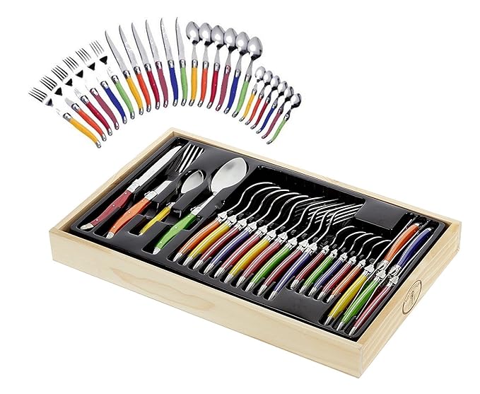 Laguiole - 7214PBIS - 24 teiliges Besteckset - Manche Multicolor