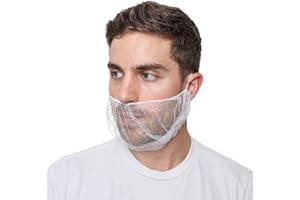 SAFEKO Disposable Honeycomb Nylon Beard Nets | Breathable, Durable | 100 Count [WHITE | 18"]