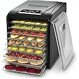 Gourmia GFD1950 Premium Electric Food Dehydrator Machine - Digital Timer and Temperature Control - 9 Drying Trays - Perfect f