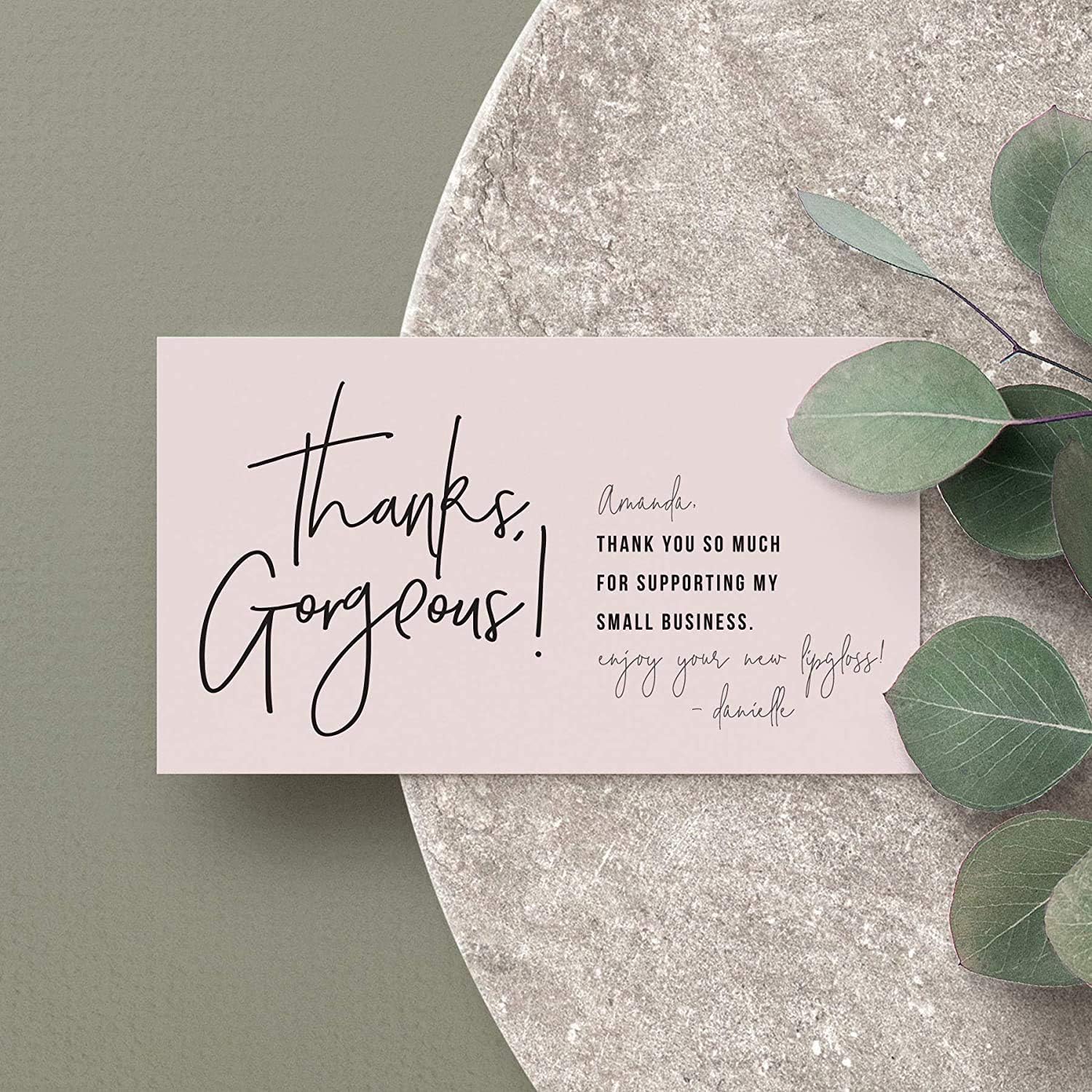 Bliss Collections Thank You For Supporting My Small Business Cards, Premium design, 2 x 3.5 business card size, perfect for small business owners, thanks gorgeous feminine design, 50 pack : Office Products
