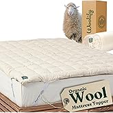 Organic Merino Wool Mattress Topper - Luxury Pillow Top Mattress Pad, Handmade, Non-Toxic, Cooling & Hypoallergenic, Natural Back Pain Relief, Sustainable Bedding (Twin XL)