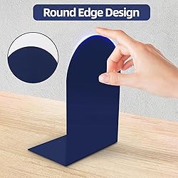 Metal Book Ends, Bookends for Shelves, Blue Book