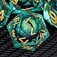 ARUOHHA DND Resin Dice Beholder's Dragon Eye Dice Liquid Core D and D Dice Set with Gift Box, Green Sharp Edged Dice Dungeons and Dragons Polyhedral D&D Dice Role Playing Game D20 D12 D10 D8 D6 D4