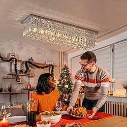 7PM Rectangular Chandelier, Modern Dining Room