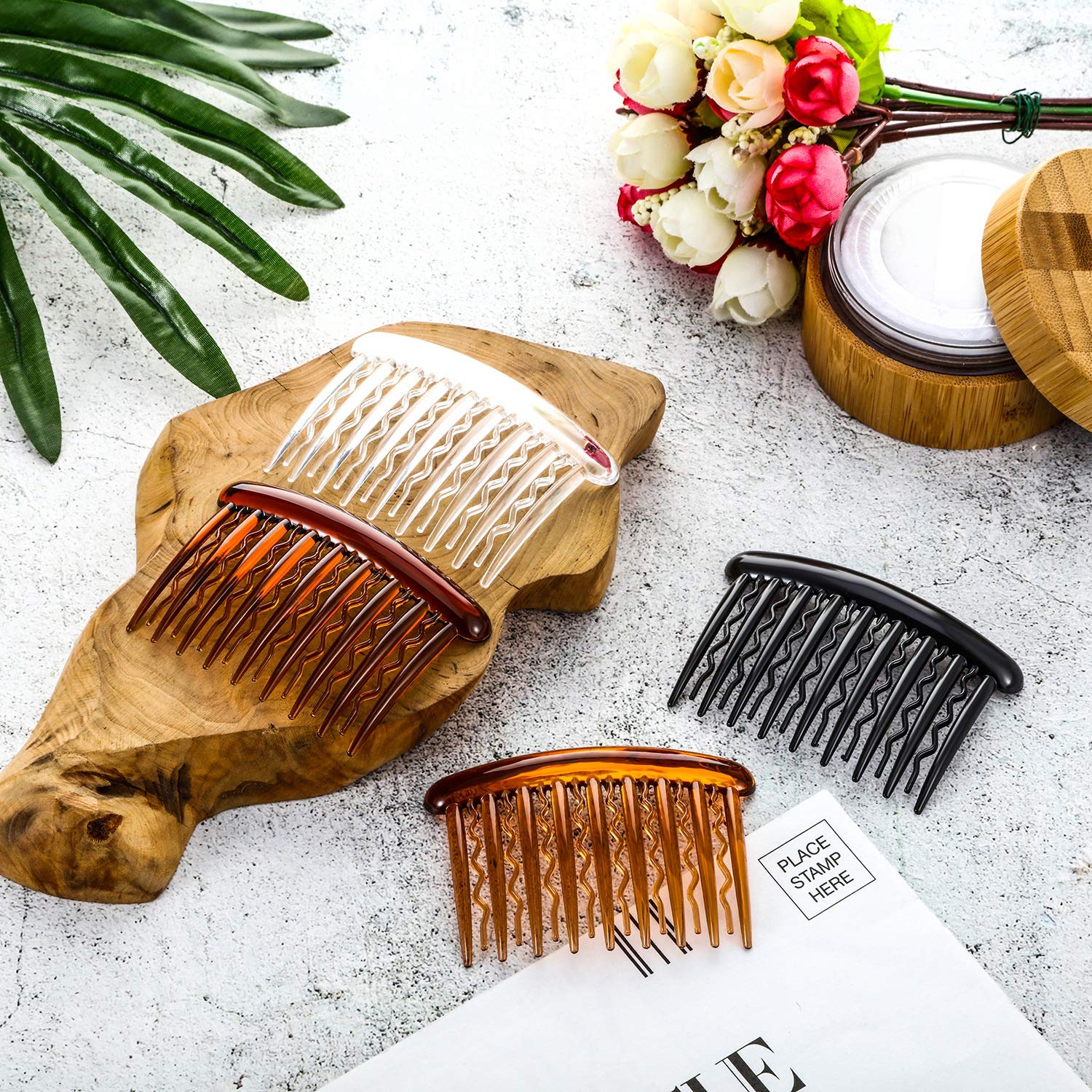 24 Pieces Plastic Hair Side Combs Wave Teeth Hair Combs Hair Clip Comb Bridal Wedding Veil Comb for Fine Hair (Mix Color) : Beauty