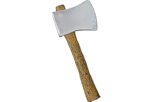 Skeleteen Realistic Hatchet Axe Toy - Wood Look Lumberjack Props Costume Accessories with Fake Tin Blade