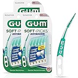 GUM Soft-Picks Advanced, Easy to Use Dental Picks for Teeth Cleaning and Gum Health, Disposable Interdental Brushes with Conv