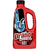 Drano Max Gel Drain Clog Remover and Cleaner for Shower or Sink Drains, Unclogs and Removes Hair, Soap Scum, Blockages, 32 oz