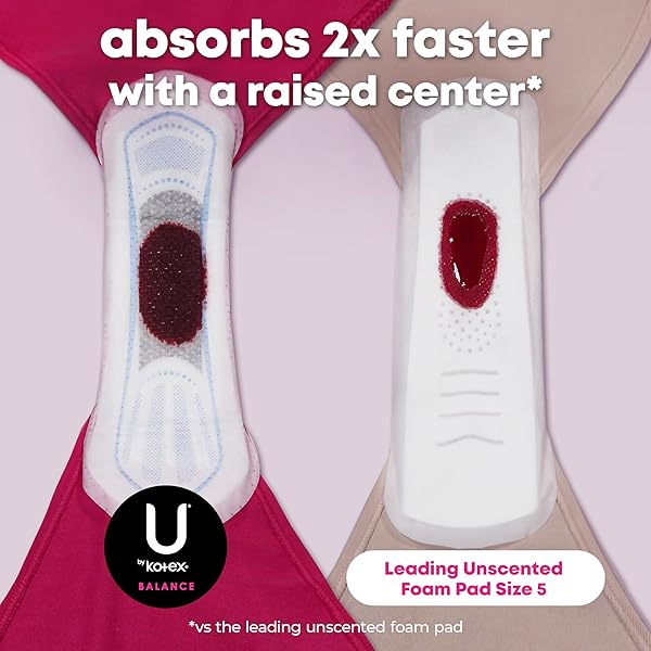 U BY KOTEX BALANCE ULTRA THIN PADS WITH WINGS, REGULAR ABSORBENCY, 50 COUNT (PACKAGING MAY VARY)