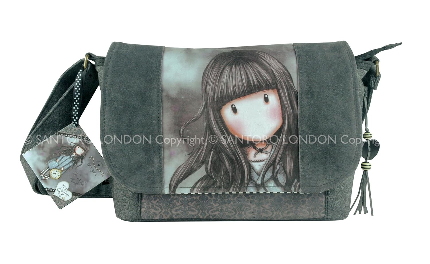 Santoro Gorjuss White Rabbit Damask Shoulder Bag Amazon.co.uk Shoes