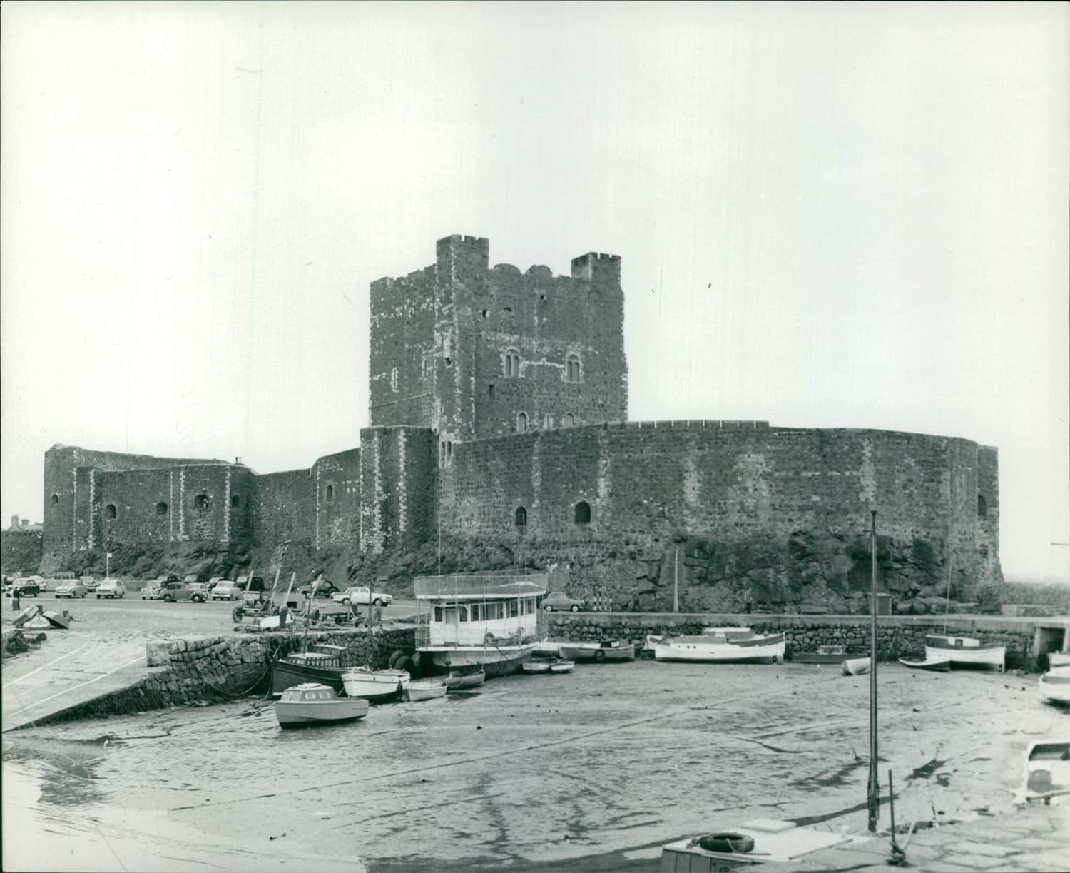 Photographs - Vintage photo of This fine Norman Castle dominates the harbour at Carrickfergus.
